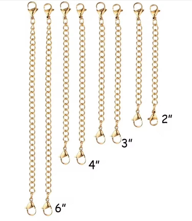 10pcs Stainless Steel Extender Chain Adjustable Necklace Bracelet, Lobster Clasps Extension Link Set for DIY Jewelry Making