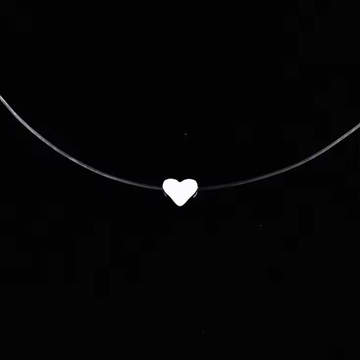 Sumeng New Personality Fashion Square Imitation Pearl Crystal Zircon Necklace Invisible Transparent Fishing Line Necklace Women