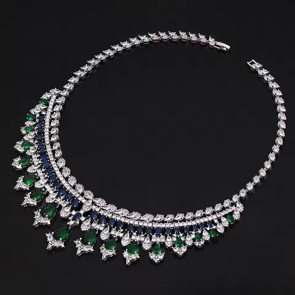 2025 New 4-piece Cubic Zirconia Women's Jewelry Necklace Earrings Bracelet Rings Bridal Wedding Jewelry Set