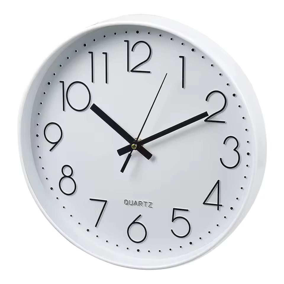 Voltsify 12 Inch Non-Ticking Battery Operated Wall Clock for Living Room, Bedroom, or Office