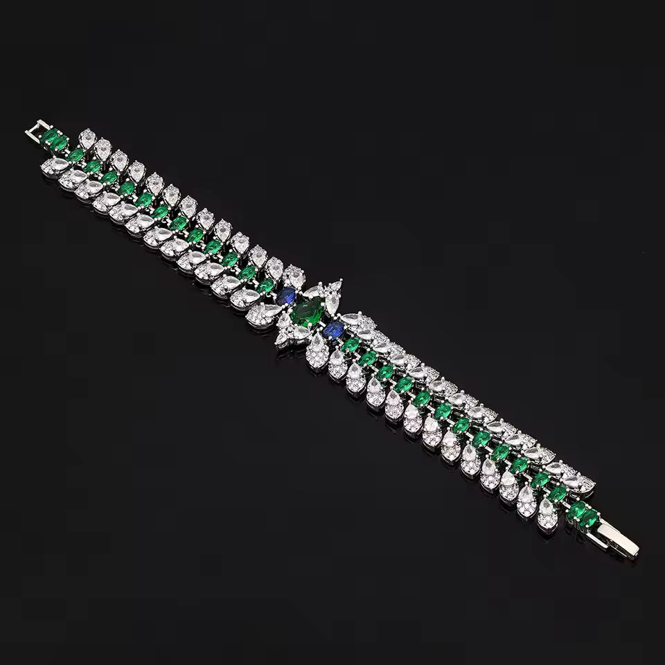 2025 New 4-piece Cubic Zirconia Women's Jewelry Necklace Earrings Bracelet Rings Bridal Wedding Jewelry Set