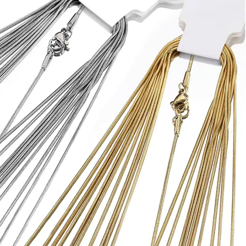 HIYEE Stainless Steel Snake Chain Necklace Chains for DIY for Women Jewelry Making Findings Pendants Lobster Clasps Wholesale