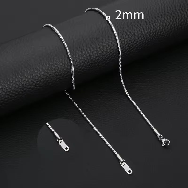 HIYEE Stainless Steel Snake Chain Necklace Chains for DIY for Women Jewelry Making Findings Pendants Lobster Clasps Wholesale